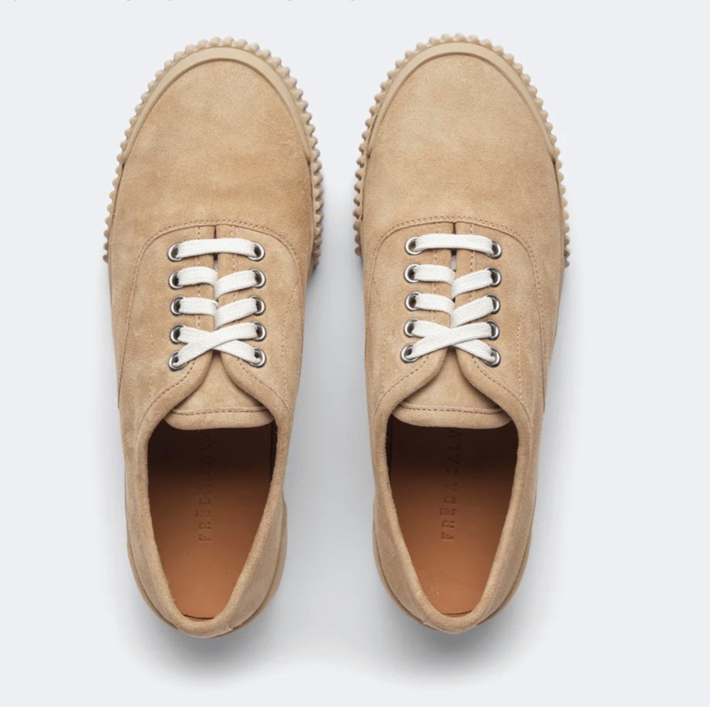 NEW SOLD OUT Freda Salvador MIA lace up Platform sneaker tan stucco  5.5